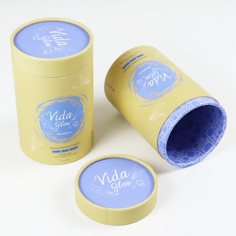 Custom printed environmentally friendly recyclable kraft paper tube packaging