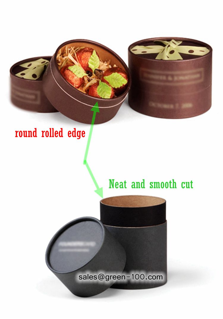 Two Different Opening Edge Treatment Styles Of Paper Cylinder Tube Packaging