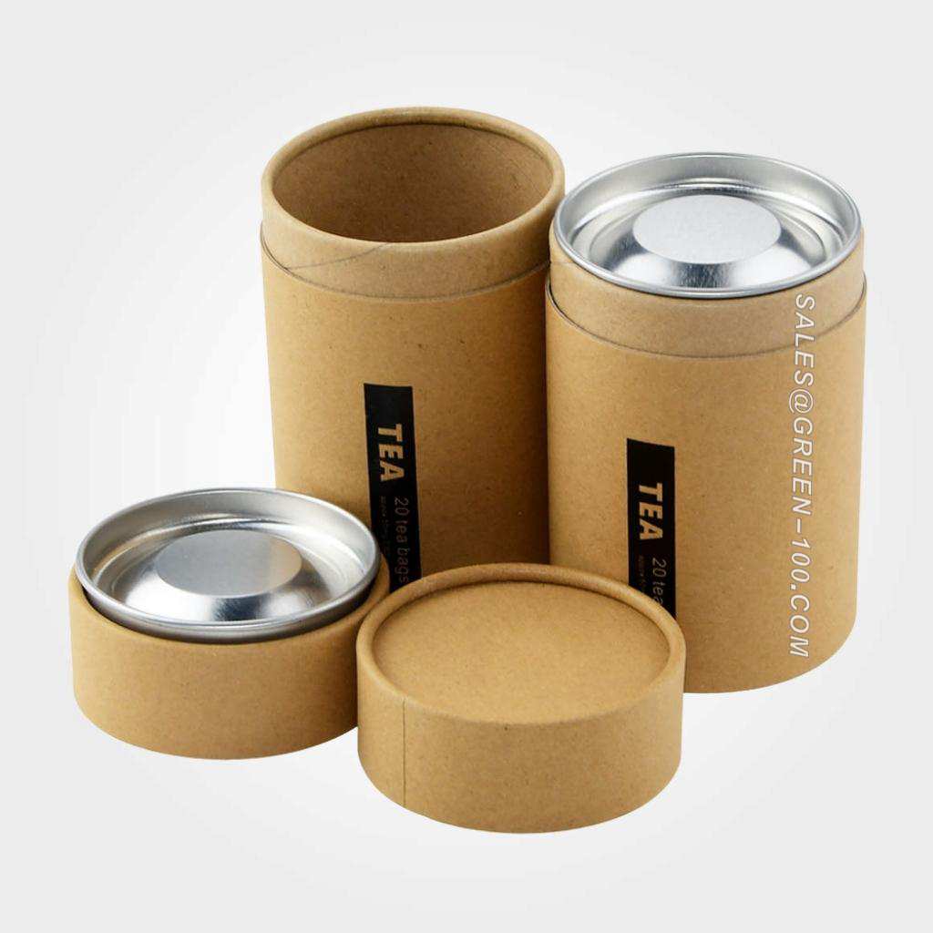 Kraft Paper Cardboard Tea Tube Container Packaging